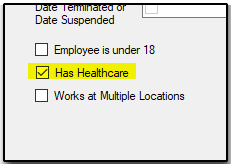 Has Healthcare checkbox